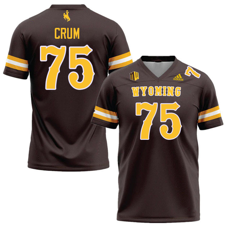 Wyoming Cowboys #75 Frank Crum College Football Jerseys,Uniforms-Brown